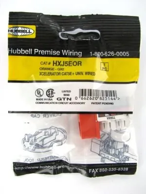 Hubbell HXJ5EOR — JACK, HXJ,CAT5E,8POS,UNI A/B,OR