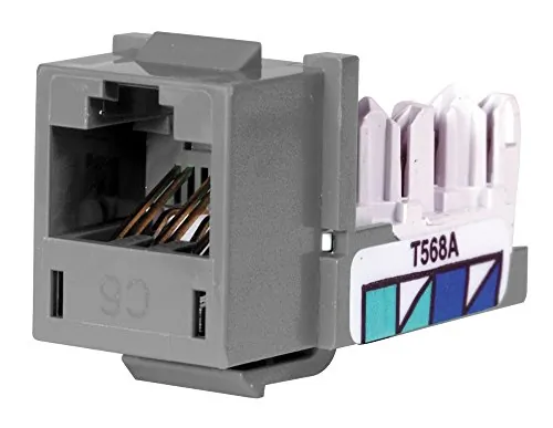 Hubbell HXJ6GY — JACK, HXJ,CAT6,8POS,UNI A/B,GY