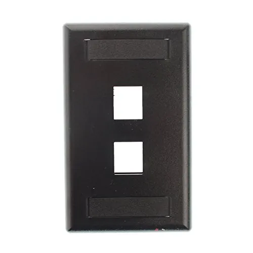 Hubbell IFP12BK — PLATE, WALL,FLUSH,1-G,2PORT,BK
