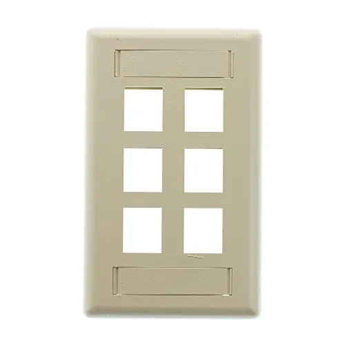 Hubbell IFP16EI — PLATE, WALL,FLUSH,1-G,6PORT,EI