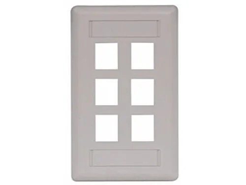 Hubbell IFP16OW — PLATE, WALL,FLUSH,1-G,6PORT,OW