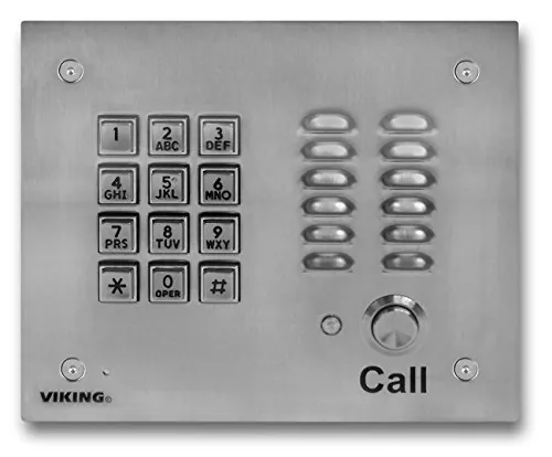 Viking Electronics VK-K-1700-3 — Stainless Steel Vandal Resistant Entry Phone with Keypad Flush Mount with the included Rough-In Box or Surface Mount with an Optional VE-6x7