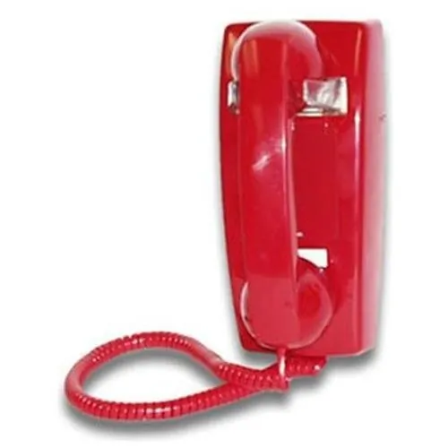Viking Electronics VK-K-1900W-2 — Red Hot-Line Wall Phone with Non-Volatile Memory Field Programmable