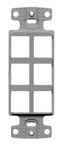 Hubbell NS616GY — PLATE, DECORATOR KEYSTONE FRAME,6PORT,GY