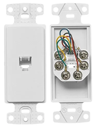 Hubbell NS771W - NetSelect Molded-In Voice & Data Decorator Frame - RJ11 Jack