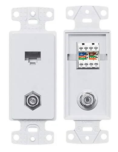 Hubbell NS785W - NetSelect 1-Gang Decorator Frame with F-Type Coupler & Jack