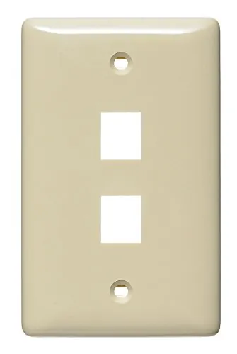 Hubbell NSP12I — PLATE, WALL,LABEL-LESS,1-G,2-PORT,EI