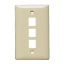 Hubbell NSP13BK — PLATE, WALL,LABEL-LESS,1-G,3-PORT,BK