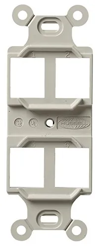 Hubbell Q106O — STYLELINE DUPLEX OUTLET FRAME, 4 P,OW