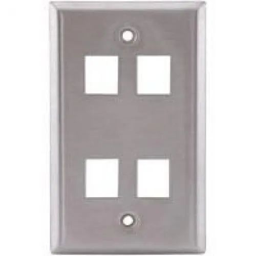 Hubbell SSF14 — PLATE, WALL,SS,1-G,4PORT