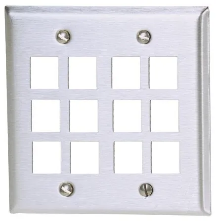 Hubbell SSF212 — PLATE, WALL,SS,2-G,12PORT