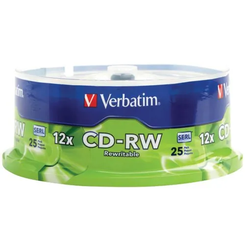 VERBATIM 95155 — 25PK CD-RW 80MIN 700MB 4X-12X HI SPEED