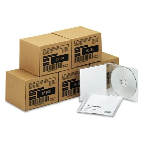 VERBATIM 95160 — Verbatim CD-RW, 95160, 700MB, 2X-4X, Silver Inkjet Printable, 1PK Jewel Case, TAA