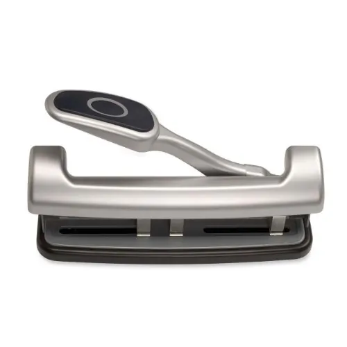 Officemate OIC 90050 — OIC EZ Level 2-3 Hole Adjustable Punch - 3 Punch Head(s) - 15 Sheet of 20lb Paper - 9/32 Punch Size - Silver