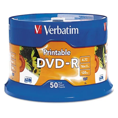 VERBATIM 95137 — 4.7GB 16X WHITE INKJET PRINTABLE 50PK