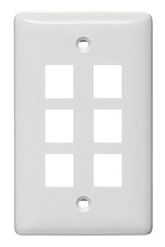 Hubbell NSP16W — PLATE, WALL,LABEL-LESS,1-G,6-PORT,WH