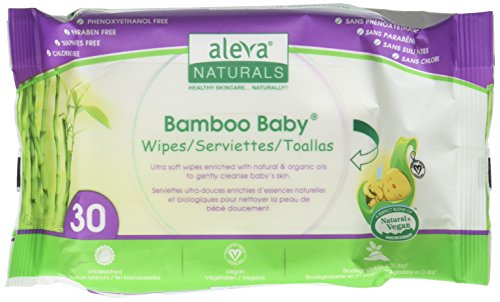 ALEVA NATURALS 37941 - BAMBOO TRAVEL WIPES 30CT
