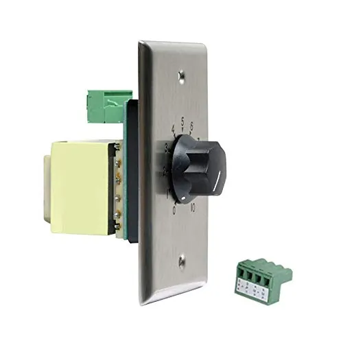 ATLASIED AT10 — Attenuator 10 Watt Single Gang Stainless Steel 70.7V Commercial