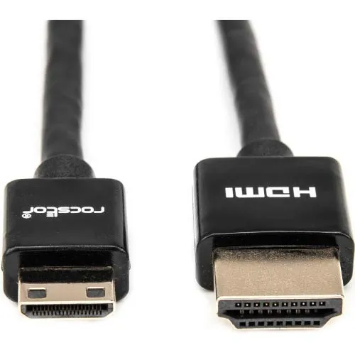 ROCSTOR Y10C250-B1 — PREMIUM 6FT SLIM HIGH-SPEED HDMI CABLE WITH ETHERNET - HDMI TO HDMI MINI M/M - H