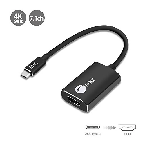 Siig CB-TC0C12-S1 — ADAPTER - USB TYPE-C LEFT CONNECTOR - MALE LEFT GENDER - HDMI RIGHT CONNECTOR -