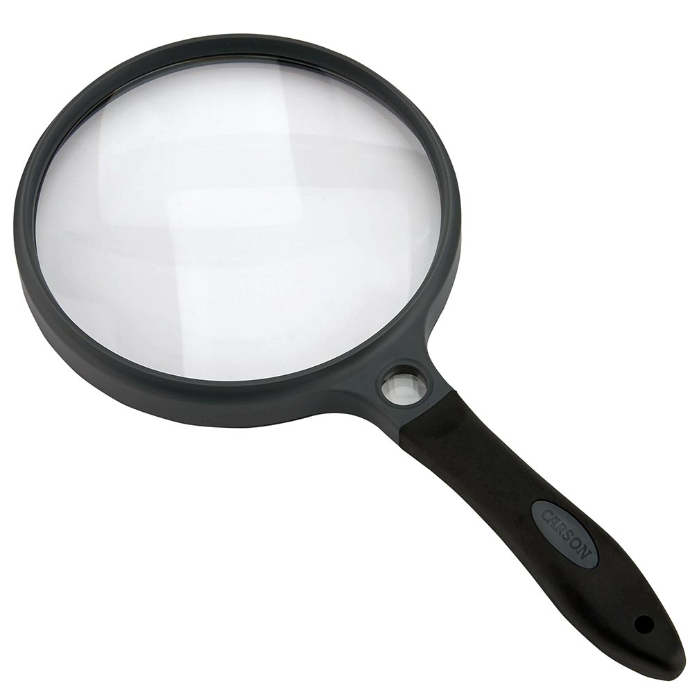Carson SG14 - Carson 5 Inch Soft-Grip Magnifier 2x with 11.5x Spot Lens an