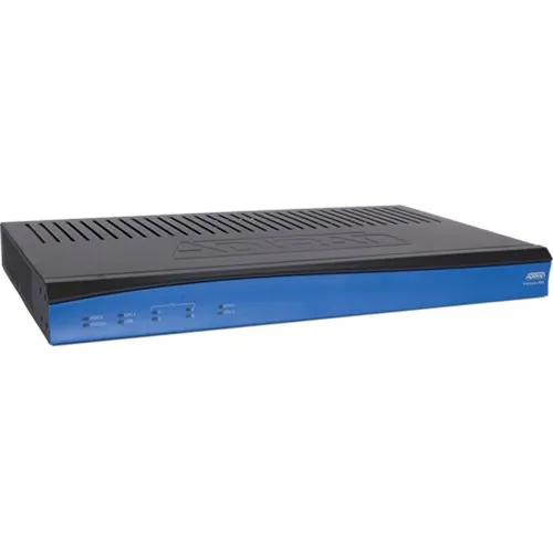 ADTRAN 4243924F1 — Total Access 924e  Gen 3 IP Business Gateway- Designed for WAN flexibility using Ethernet or T1 WAN. Includes 1 Gigabit 10/100/1000 BaseT port  two 10/100 BaseT interfaces  four T1 interfaces  24 FXS ports  and IP Router.  Includes lifeline FXO interface