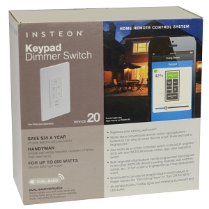 INSTEON 2334-292 - Insteon 6-Button Keypad Dimmer Switch wHome Remote Control S