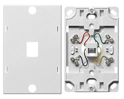 Hubbell NS722W — PLATE, WALL PHONE,6POS 4CON,S/TERM,WH