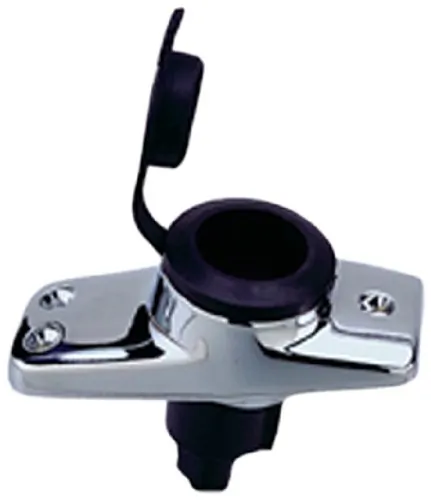 Perko 1059P00DP — Perko Rectangular Plug-In Base f/Pole Cards - Chrome Plated Zinc/Black