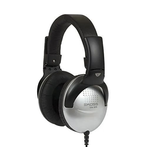 Koss UR29 — Koss UR29 Collapsible Portable Headphones, Standard Packaging Black, Silver