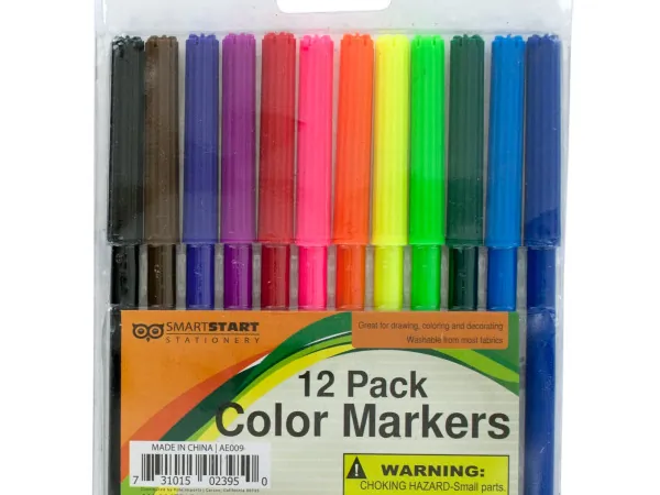 STERLING AE009 — 12-Piece Washable Color Marker Set for Kids