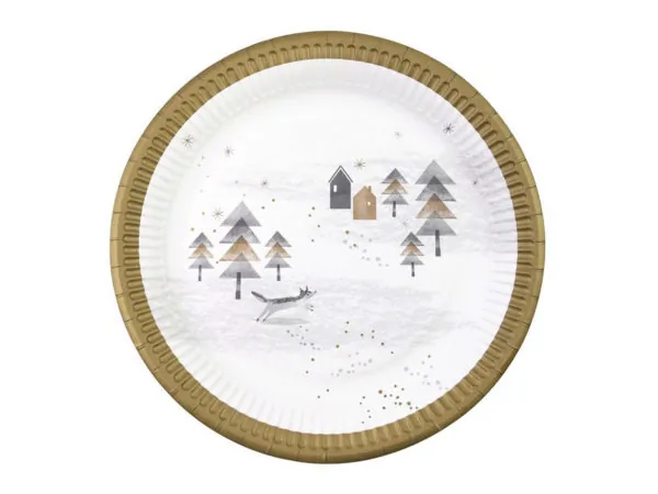 bulk buys AF421 - Set of 8 Nordic Christmas Themed Plates