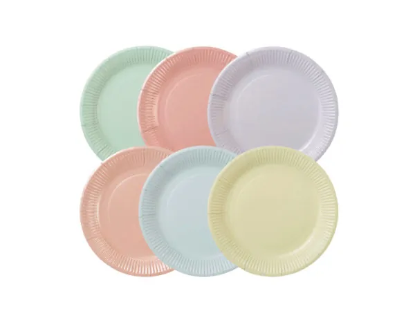 bulk buys AF429 - Colorful Pastel Party Plates - 12 Pack