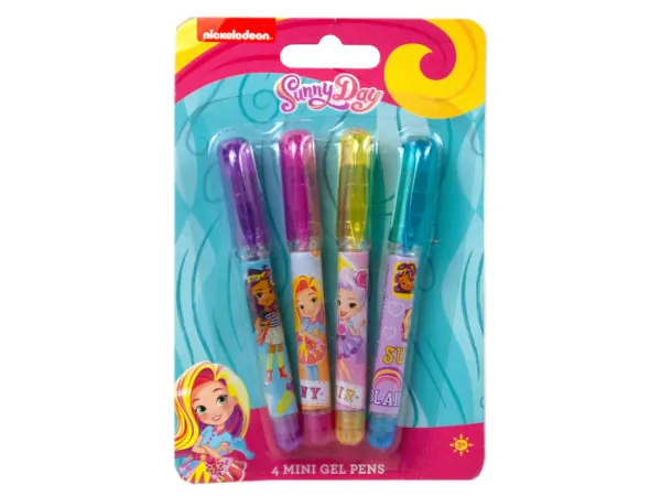 Bulk Buys AF502 — Nickelodeon Sunny Day Mini Gel Pens - 4 Pack Set