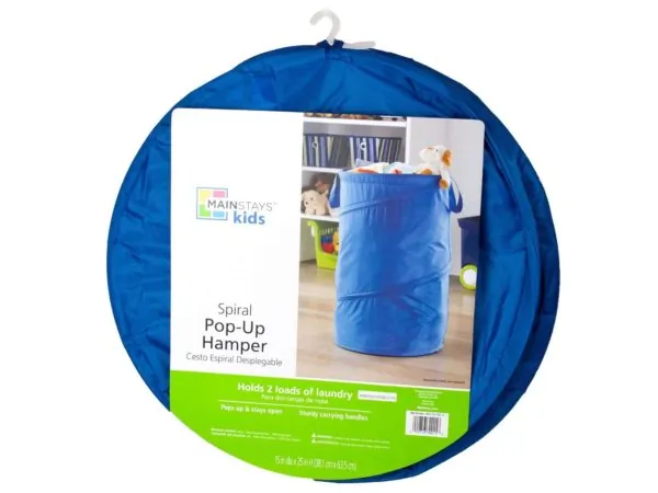 bulk buys AT983 - Navy Spiral Pop Up Laundry Hamper