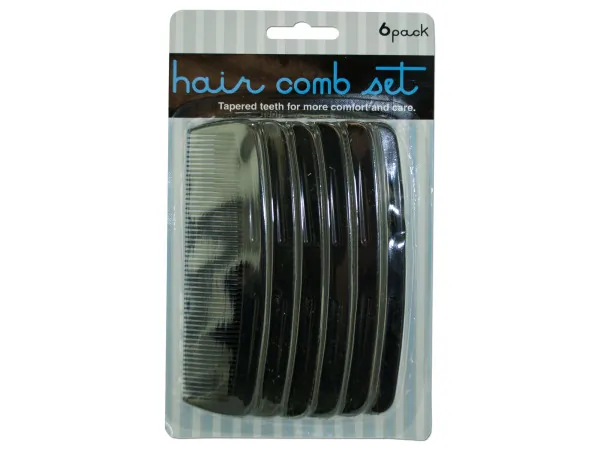 Bulk Buys BE131 — Essential 6-Piece Black Hair Comb Set