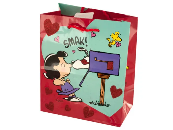 bulk buys BH427 - Peanuts Valentines Day Gift Bag with Fun Print