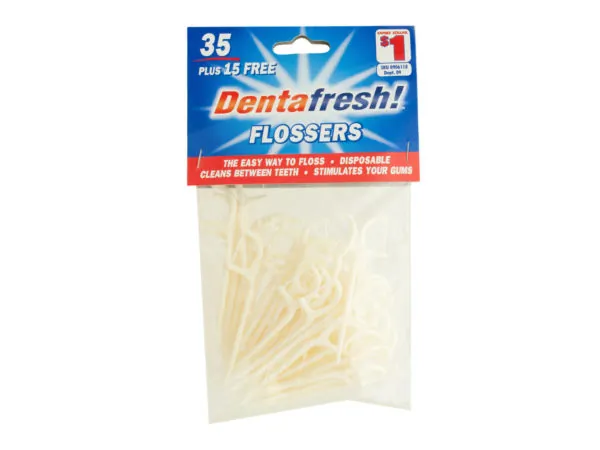 bulk buys BH571 - Dentafresh Disposable Dental Flossers - 50 Count