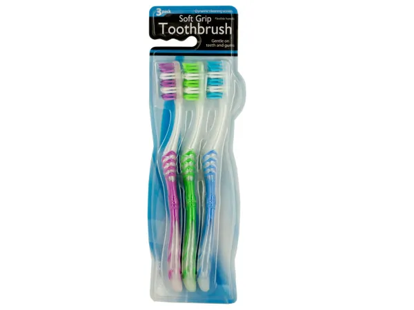 Bulk Buys BI797 — Soft Grip Toothbrush Set
