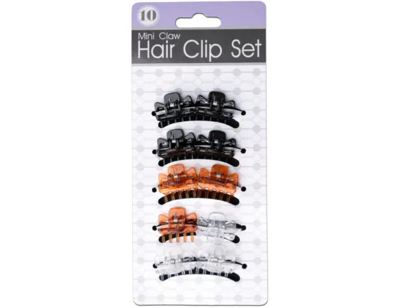 bulk buys BI849 - Colorful 10-Piece Mini Claw Hair Clip Set