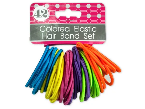 Bulk Buys BI883 — Colored Elastic Hair Bands Set