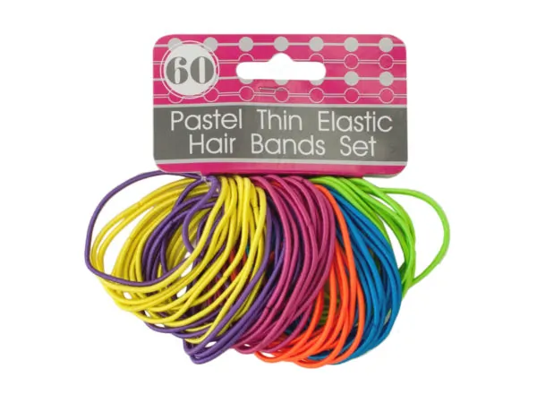 Bulk Buys BI888 — Gentle Touch Pastel Elastic Hair Bands - 60 Pack