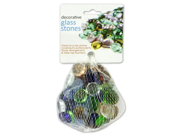 Bulk Buys CC102 — Assorted Decorative Colored Glass Stones for Crafts