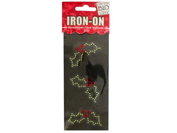 Bulk Buys CG208 — Holly Rhinestone Iron-On Transfer