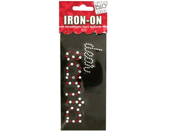 Bulk Buys CG216 — 'Dear Santa' Rhinestone Iron-On Transfer