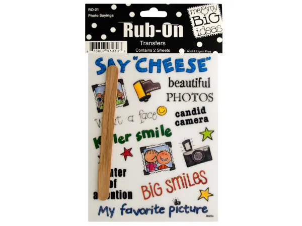 Bulk Buys CG256 — Photo Sayings Rub-On Transfers