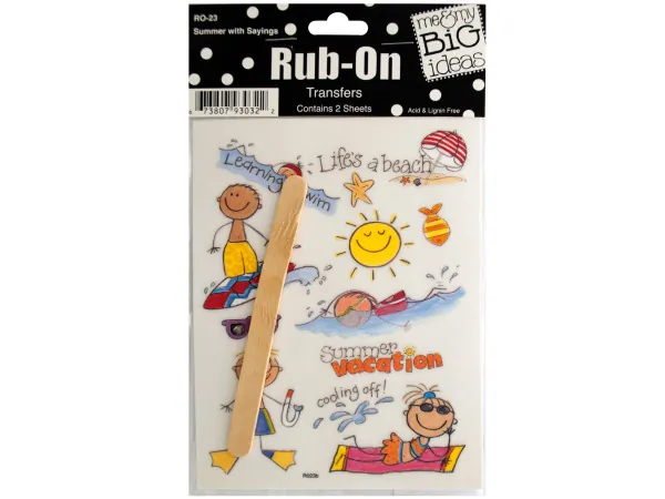 bulk buys CG258 - Summer Sayings Rub-On Transfers for Crafting
