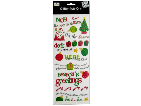 Bulk Buys CG267 — Holiday Glitter Transfer Sheet for Crafting Projects
