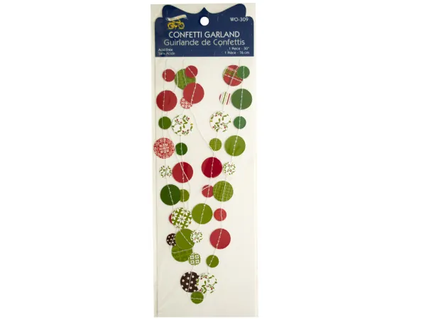 bulk buys CG614 - Festive Holiday Confetti Craft Garland for Decorations