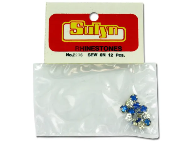 Bulk Buys CN502 — Sew-On Blue Rhinestones